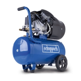 Kompressor HC52DC Scheppach - 2200W | 8 Bar | 50L Kessel | Ansaugleistung 412 l/min | Doppelzylinder | Druckminderer