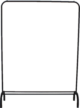 Lowander Kleiderständer 150x110 cm - Kleiderstange | Garderobenständer - Mit Ablagefläche für Schuhe - Schwarz