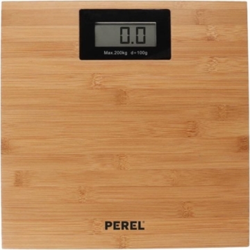 Perel Personenwaage, digital, max 200 kg, LCD-Display, automatische Abschaltung, Batterieanzeige, Ãœberlastungsanzeige, Bambus