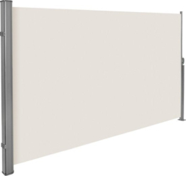 tectake - Ausziehbarer Aluminium-Windschutz Gartenschirm 180 x 300 cm beige 401529