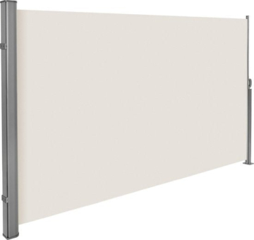 tectake - Ausziehbarer Aluminium-Windschutz Gartenschirm 180 x 300 cm beige 401529