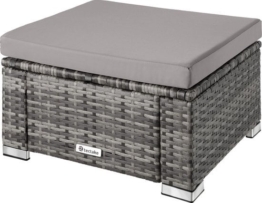 tectake - Hocker zitkruk voetenbank - Wicker - Tuinkruk - grijs - 403582