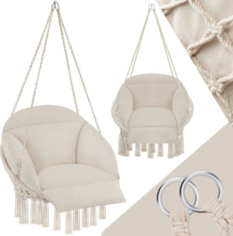 tectake - Komfortabler Hängesessel Samira - beige - 404879