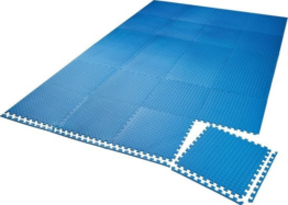 tectake - Satz von 24 Schutzmatten Bodenschutz Fitnessmatten - blau - 404134
