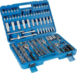 tectake Schraubenschlüsselsatz 171-teilig - 1/4", 3/8" und 1/2"