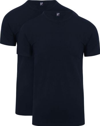 Alan Red - S - Ottawa T-Shirt im Doppelpack - Stretch - Herren - Navy