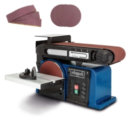Band- und Tellerschleifer BTS900 Scheppach - 370W | inkl. 6-tlg. Zubehör | Ø150mm Schleifteller