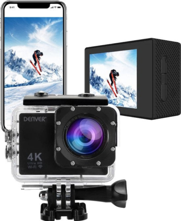 Denver Action Kamera - 4K Go Pro - Wasserdicht bis 40 Meter - Wifi und App - 130?? Blickwinkel - ACK8062W
