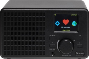 Denver Internet Radio - WiFi - Radiowecker - Bluetooth - Dual Alarm - IR122 - Schwarz