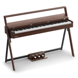 Donner OURA™ R300 88-Tasten Graded-Hammer Digitalpiano – 2×15 W, Bluetooth MIDI + Audio, Halbdämpfung, 256-fache Polyphonie, Hellholz-Optik, Grau-Braun / Klavier