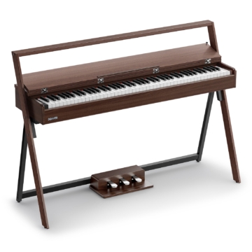 Donner OURA™ R300 88-Tasten Graded-Hammer Digitalpiano – 2×15 W, Bluetooth MIDI + Audio, Halbdämpfung, 256-fache Polyphonie, Hellholz-Optik, Grau-Braun / Klavier