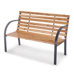 Gartenbank PX-GB-1 Practixx - 2-Sitzer Bank | 120cm Länge | 160kg belastbar | Holz-Anthrazit | stabil und modern