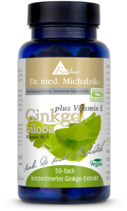 Ginkgo-plus-Vitamin-E | 100mg Ginkgo biloba Extrakt stand | 100 Kapseln |  Dr. med. Michalzik