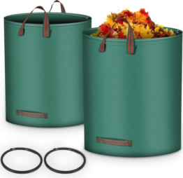 Goliving Gartenabfallsack - 2er Set Gartenabfallsäcke faltbar - Gartensack - Gartenabfallbehälter - 2x 280 Liter - Grün