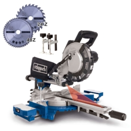 Kappzugsäge HM2000 SE Scheppach - 65mm Schnitthöhe | 340mm Schnittlänge | Laser | inkl. 2.Spannvorrichtung & 2.Sägeblatt