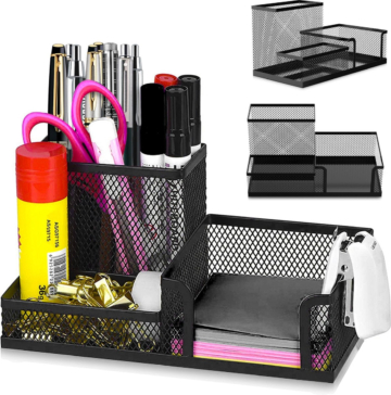 MATTIÂ® - Federmäppchen - Stifthalter - Schreibtisch-Organizer - Schreibtisch-Accessoires - Federmäppchen Schwarz