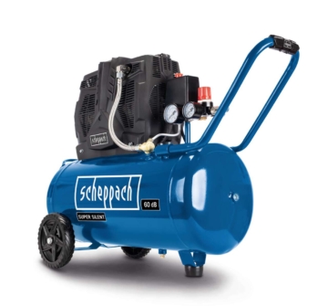 Scheppach HC51Si Super Silent Kompressor 50L 1500W 8 bar 300l/min 230V 50Hz ölfrei, 2 Manometer, 2 Schnellanschlusskupplungen