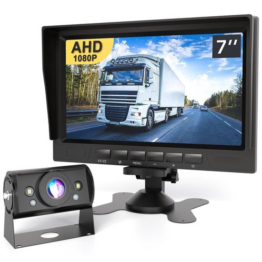 Strex Rückfahrkamera-Set kabelgebunden HD 1080P - 7" Bildschirm - 18LED Nachtsicht 15m - IP69 Wasserdicht - Rückfahrkamera