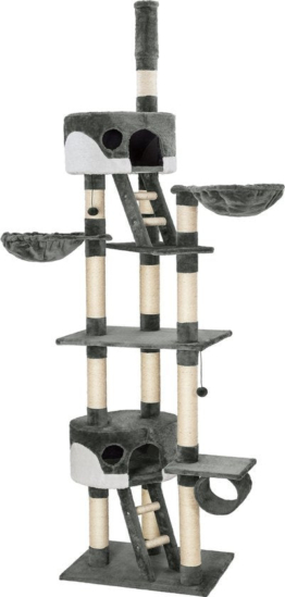 tectake Kratzbaum - Grau/Weiß - 260 cm