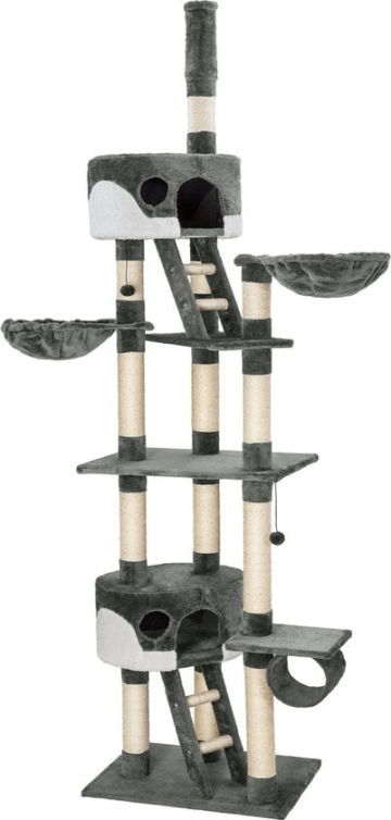 tectake Kratzbaum - Grau/Weiß - 260 cm