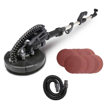 Wand- Deckenschleifer TBS915-BE Scheppach Black - Ø210mm | 710W | LED | 4m Schlauch, Adapter & 6 Schleifscheiben