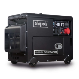 Diesel Stromerzeuger DPG5200-BE Scheppach - 7,7PS | 5000W | Elektrostart | 2x 230V, 1x 400V Steckdose