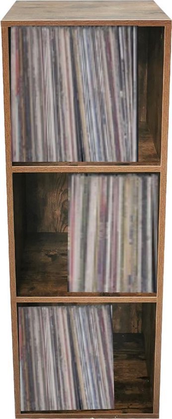 LP-Schallplattenschrank - Aufbewahrung von LP-Schallplatten - Bücherregal - vintage braun
