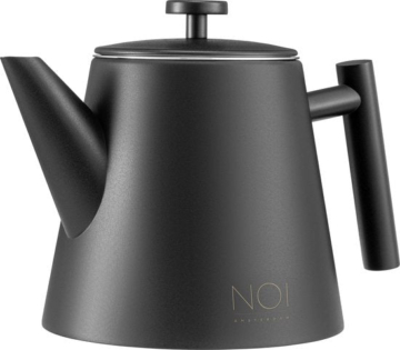 NOI Amsterdam Teekanne mit Filter - Schwarz - Teekanne 1 L - Edelstahl - Doppelwandige Teekanne