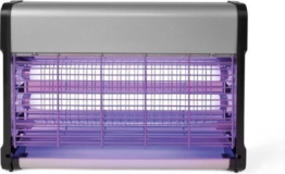 Perel - Insektenvernichter - Elektrisch - Spanngitter 2800 V - Herausnehmbare Auffangschale - 80 m² - Metall - Silber/Schwarz