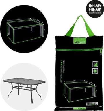 ProGarden Gartentischabdeckung 165x115x80 cm schwarz