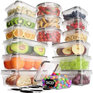 Strex Food Storage Containers - Meal Prep Containers - Kunststoff-Gefrierschrank-Container - mit Deckel - 18 Stück Set - BPA Free Microwave Containers