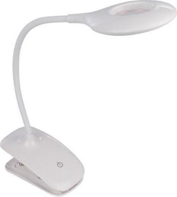 Velleman Wiederaufladbare LED-Lupenlampe mit Klemme/Fuß, Schwanenhals, USB-Anschluss, Ein-/Ausschalter und Dimmfunktion, 20 LEDs, 3-fache Vergrößerung, für Kinder, Erwachsene, Senioren, Lesen, Diamantmalerei, Hobby, Arbeit, weiß