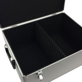 Vinylkoffer - LP-Einzelkoffer für 200 Singles silbernes Aluminium