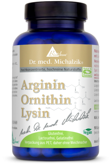 Arginin-Ornithin-Lysin | 600mg L-Arginin HCL | 90 Kapseln |  Dr. med. Michalzik