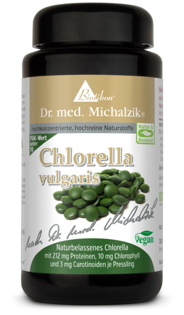 Chlorella-vulgaris | 4000mg Chlorella Naturpulver | 300 Presslinge |  Dr. med. Michalzik