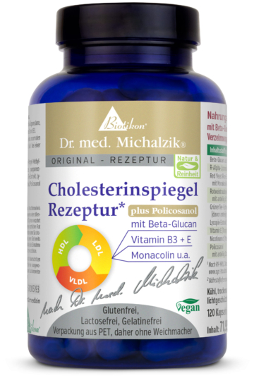 Cholesterinspiegel-Rezeptur-Policosanol | 1000mg Beta Glucan | 90 Kapseln |  Dr. med. Michalzik