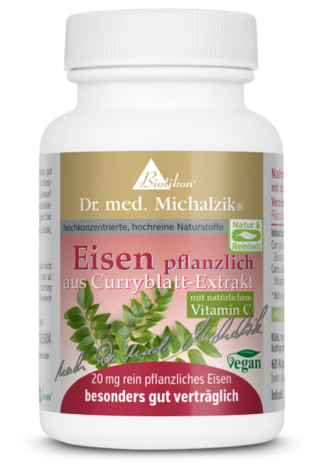 Eisen pflanzlich | 666,67mg Curryblatt-Extrakt | 60 Kapseln |  Dr. med. Michalzik