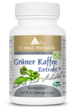 Gruener-Kaffee-70 | 600mg Green Coffee-Extrakt | 90 Kapseln |  Dr. med. Michalzik