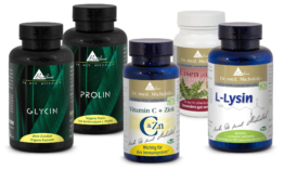 Kollagenbildung Bundle Vegan | Glycin, Prolin, Lysin, Vit C+Zink, Eisen | 540 vegane Kapseln | Dr. med. Michalzik