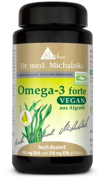Omega-3 forte vegan | 2096mg veganes Omega 3 Algenöl | 60 Kapseln |  Dr. med. Michalzik