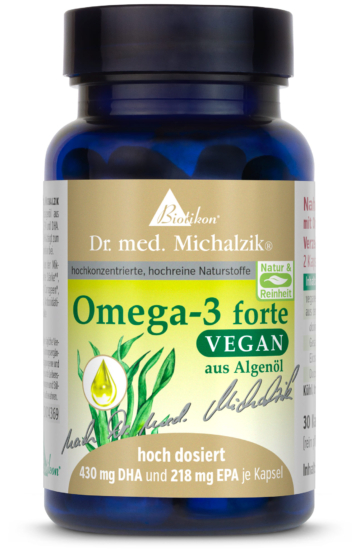 Omega-3 forte vegan | 2896 mg veganes Omega 3 Algenöl | 30 Kapseln |  Dr. med. Michalzik