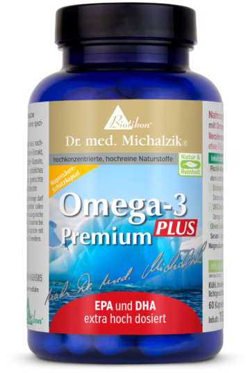 Omega-3-Premium-PLUS | 1000mg Fischöl-Konzentrat | 60 Kapseln |  Dr. med. Michalzik