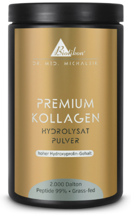 Premium Kollagen Hydrolysat Pulver 450 g – 99 % Kollagenpeptide Typ I & III – 2.000 Dalton – Grass-Fed Rind – hoher Hydroxyprolin-Gehalt – Biotikon