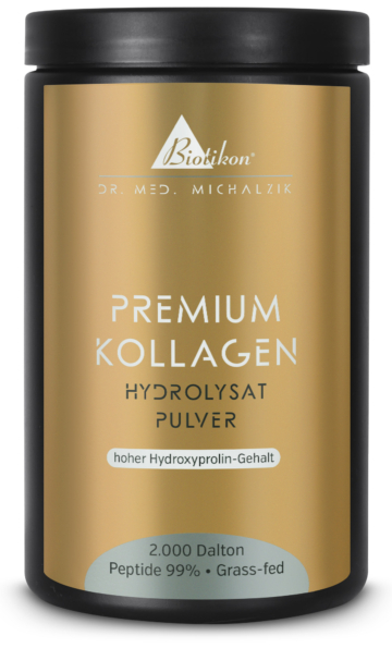 Premium Kollagen Hydrolysat Pulver 450 g – 99 % Kollagenpeptide Typ I & III – 2.000 Dalton – Grass-Fed Rind – hoher Hydroxyprolin-Gehalt – Biotikon