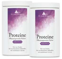 Proteine Aronia 2 Dosen | 40g Natur-Erbsenprotein | 1090g Pulver |  Dr. med. Michalzik