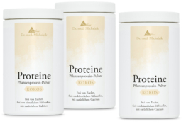 Proteine Kokos 3 Dosen | 60g Natur-Erbsenprotein | 1725g Pulver |  Dr. med. Michalzik
