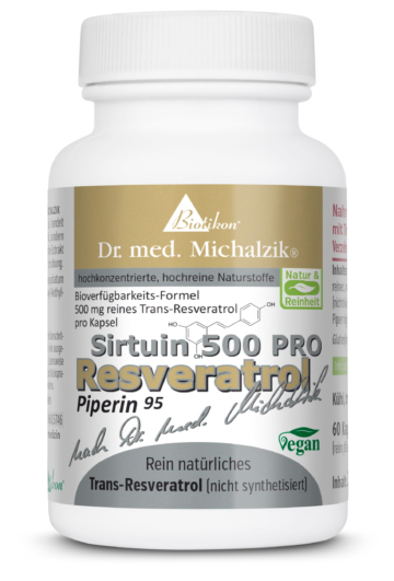 Resveratrol-Sirtuin-500-PRO | 500mg Trans-Resveratrol | 60 Kapseln |  Dr. med. Michalzik