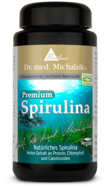 Spirulina-Premium | 2400mg Spirulina platensis-Naturpulver | 300 Presslinge |  Dr. med. Michalzik