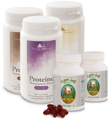 Vegan Safe Komplett Basis-Programm | Kapseln und Pulver  |  Protein Sorte frei wählbar |  Dr. med. Michalzik