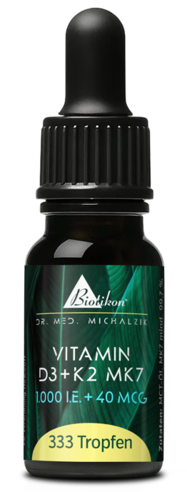 Vitamin D3 + K2 MK7 Tropfen | 1.000 I.E. + 40 μg MK7 all-trans | 10 ml (333 Tropfen) | Dr. med. Michalzik